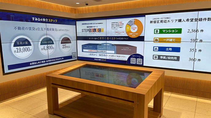 シティタワー池袋の店頭パネル＆デジタルサイネージ